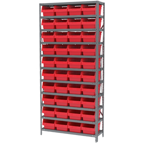 36 x 12 x 48'' (72 Bins Included) - Small Parts Bin Storage Shelving Unit