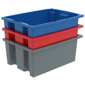 Plastic Shopping Stackable Crates 60 Gallon Storage Container