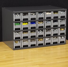 Akro-Mils Plastic Storage Cabinet, 24 Drawers