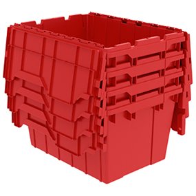 Akro-Mils Attached Lid Containers, Flip Totes